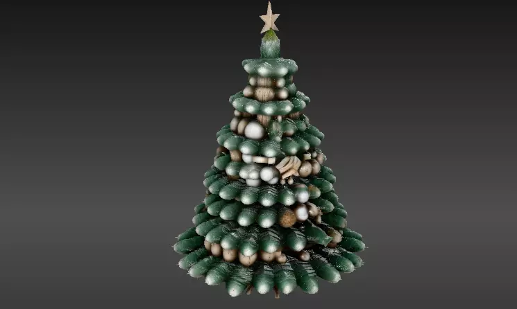 Christmas Tree 3D Model Holiday Print-Ready Festive Low-poly 3D model_8