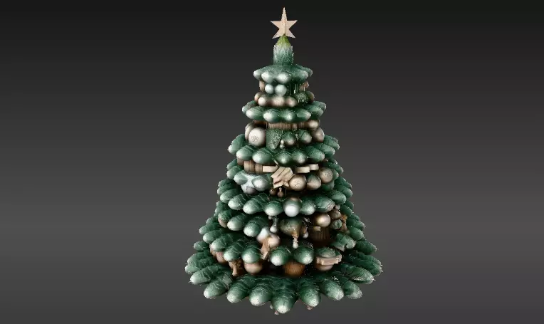 Christmas Tree 3D Model Holiday Print-Ready Festive Low-poly 3D model_1