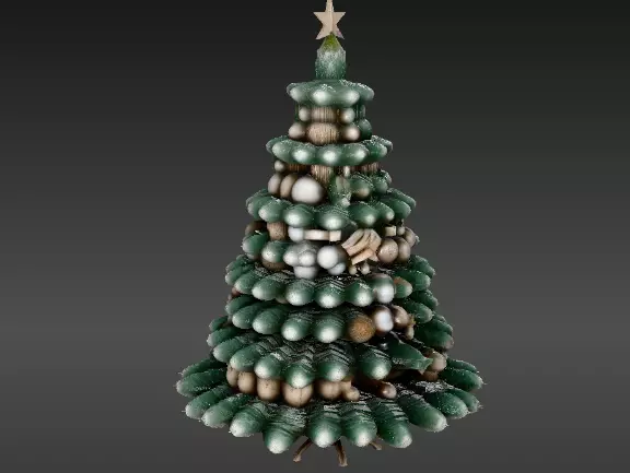 Christmas Tree 3D Model Holiday Print-Ready Festive Low-poly 3D model_3