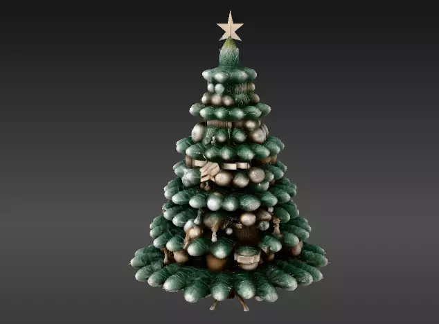 Christmas Tree 3D Model Holiday Print-Ready Festive Low-poly 3D model_5