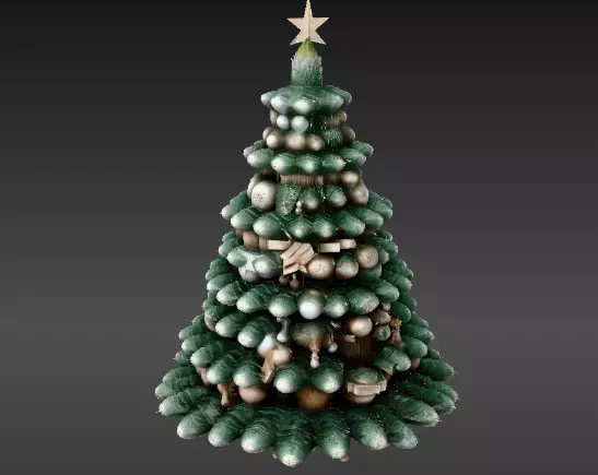 Christmas Tree 3D Model Holiday Print-Ready Festive Low-poly 3D model_10