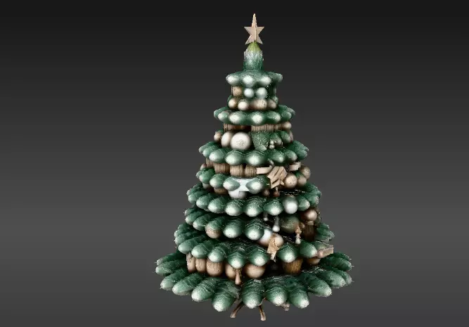 Christmas Tree 3D Model Holiday Print-Ready Festive Low-poly 3D model_6