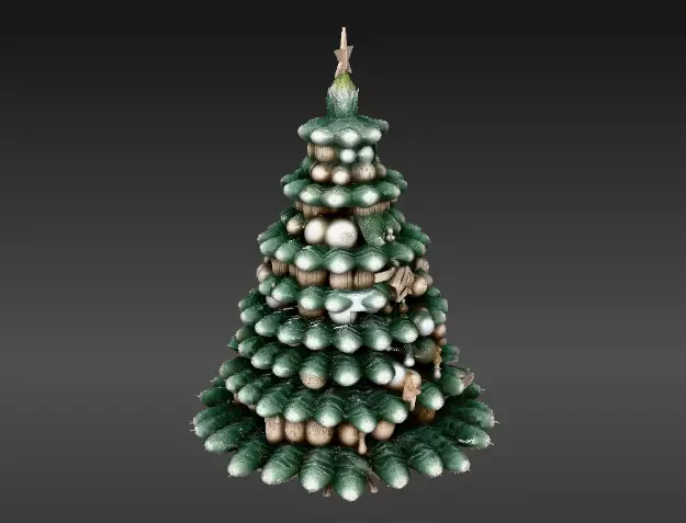 Christmas Tree 3D Model Holiday Print-Ready Festive Low-poly 3D model_2
