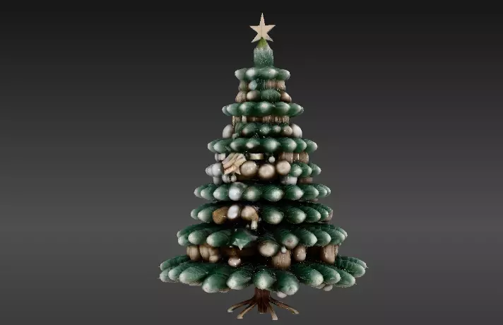 Christmas Tree 3D Model Holiday Print-Ready Festive Low-poly 3D model_0