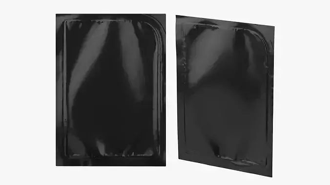 Glossy Black Cosmetic Sachet Sample Mockup