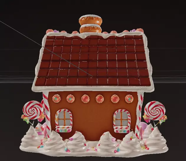 The 3D Gingerbread House Model 3D model_1