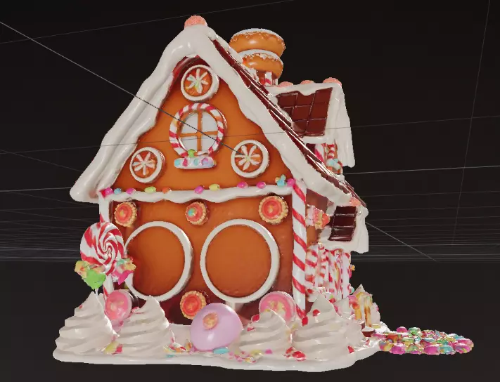 The 3D Gingerbread House Model 3D model_2