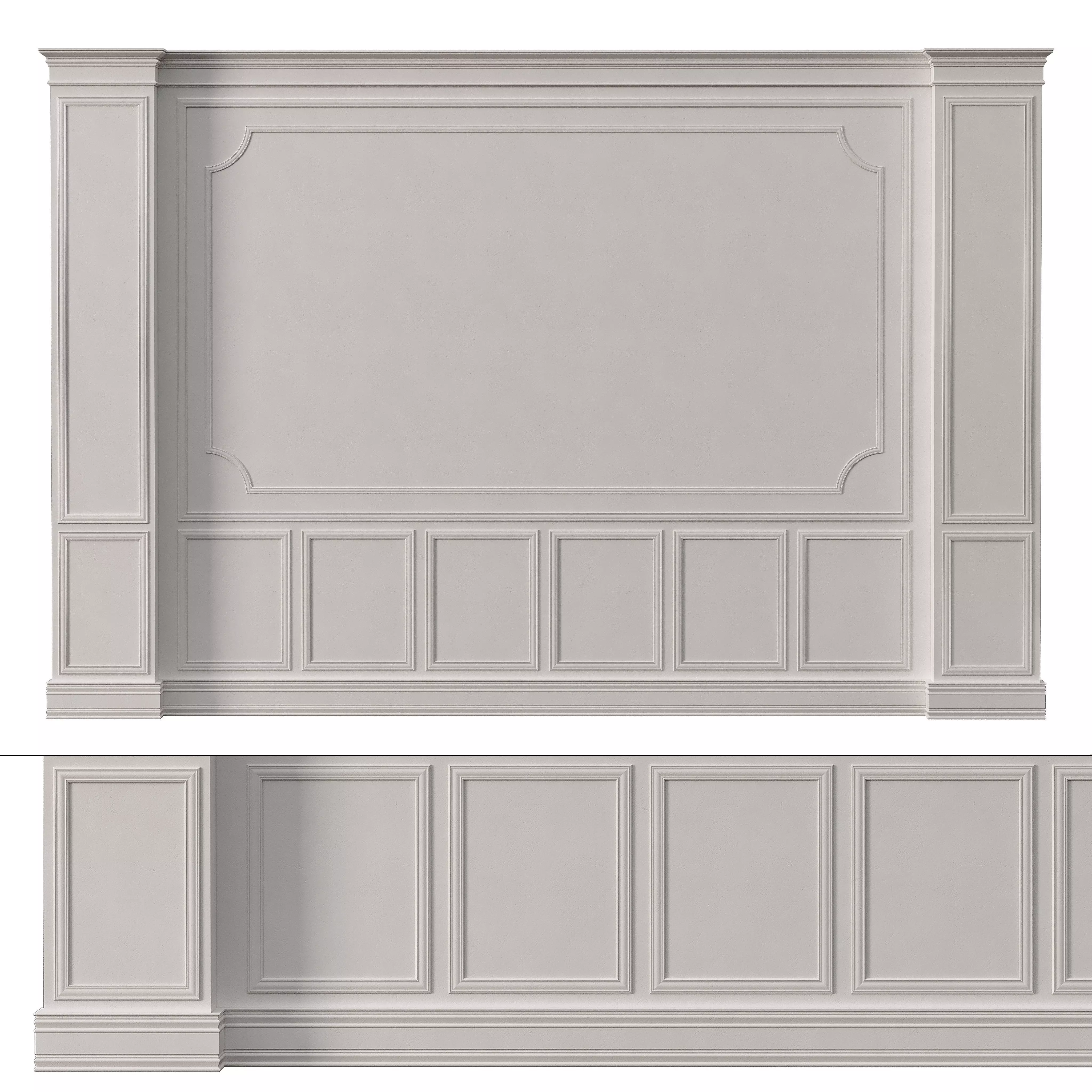 Classic 3D Wall Panel Elegant Design for Interior Decor 15 3D model_0