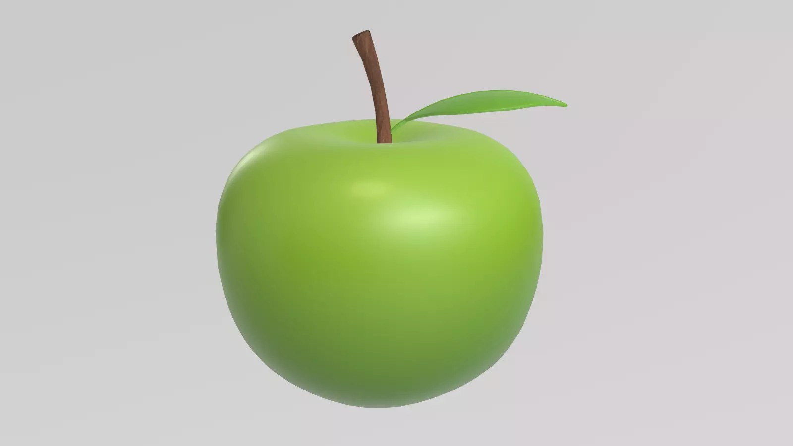 Stylized Low-Poly Apple Low-poly 3D model_9