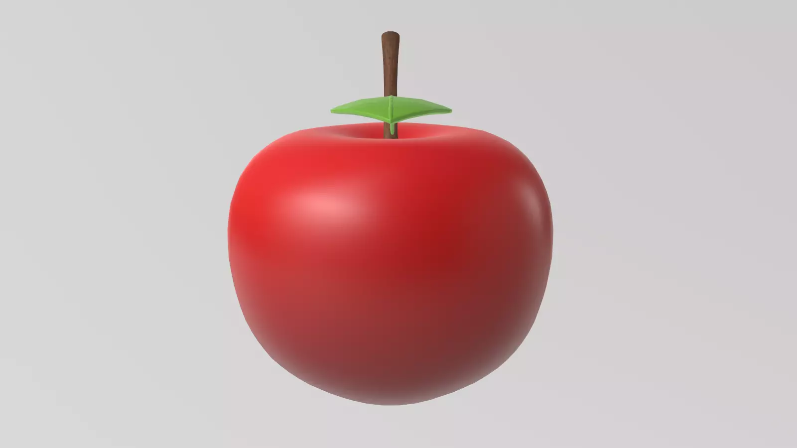 Stylized Low-Poly Apple Low-poly 3D model_4