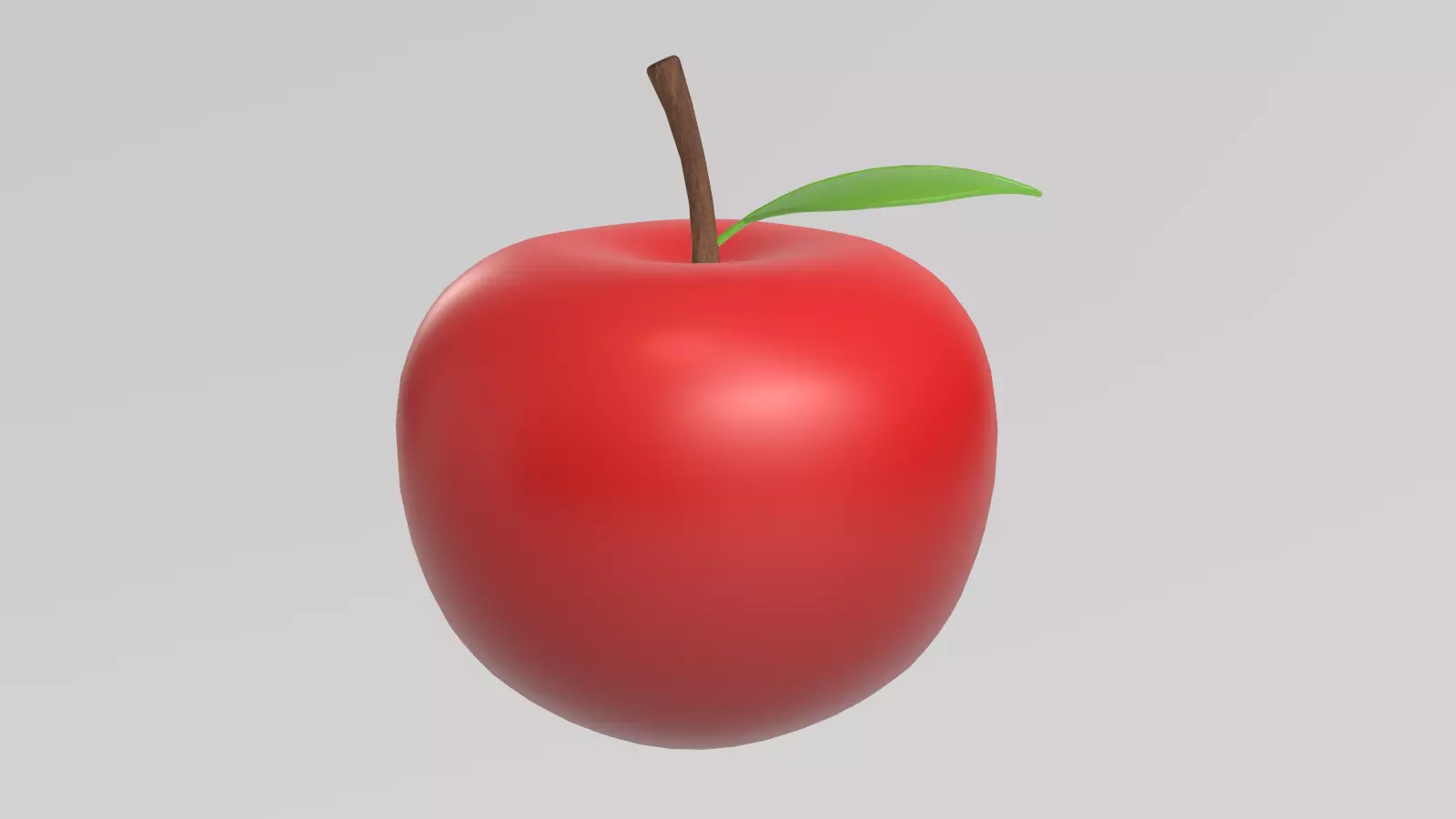 Stylized Low-Poly Apple Low-poly 3D model_3