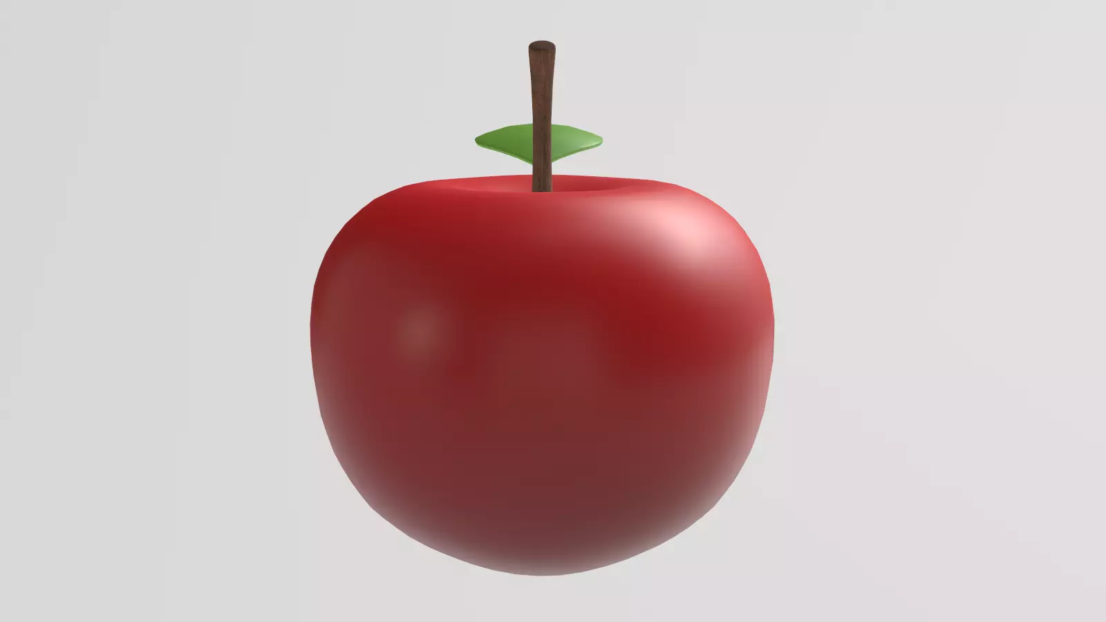 Stylized Low-Poly Apple Low-poly 3D model_6