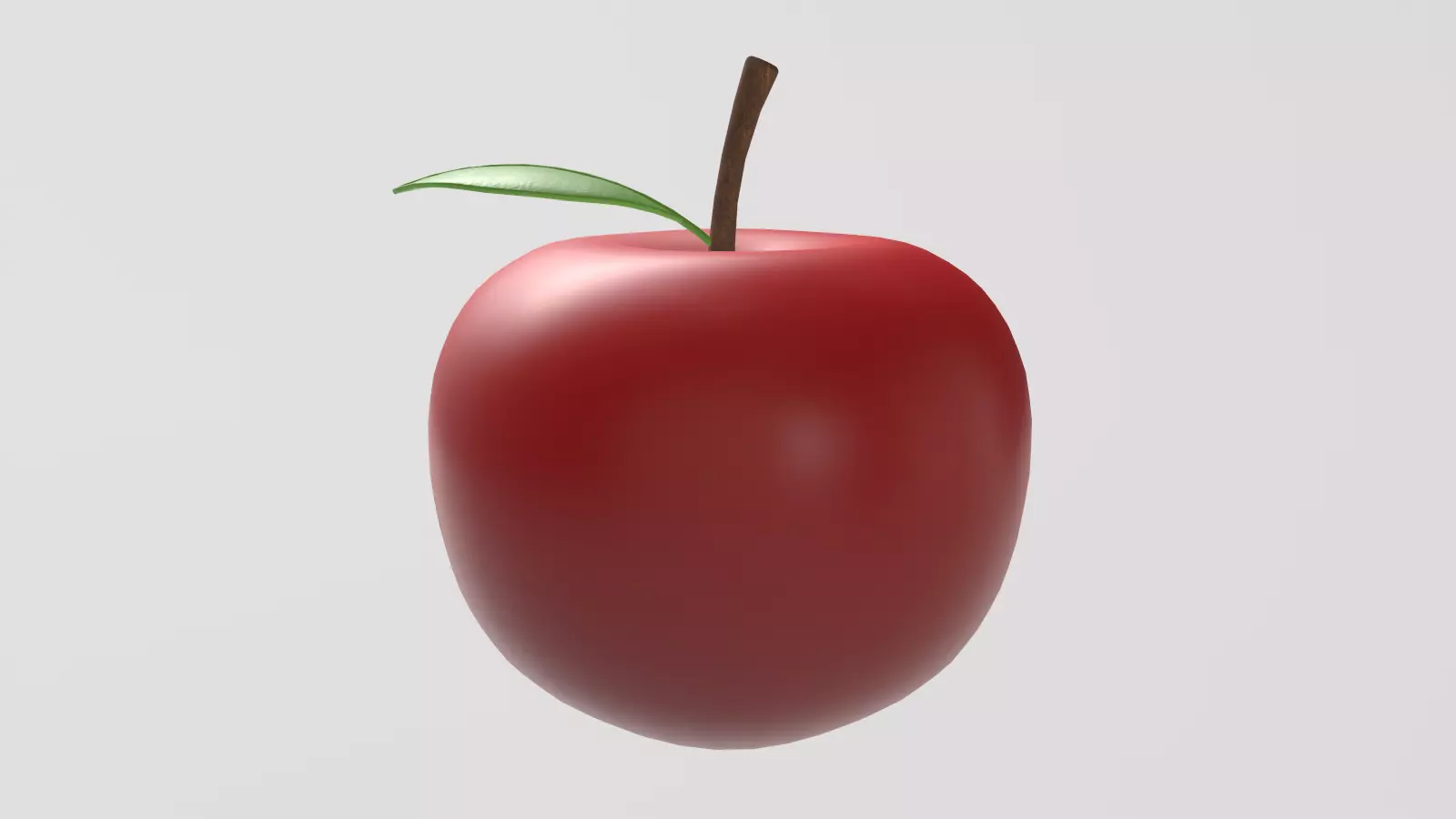 Stylized Low-Poly Apple Low-poly 3D model_5