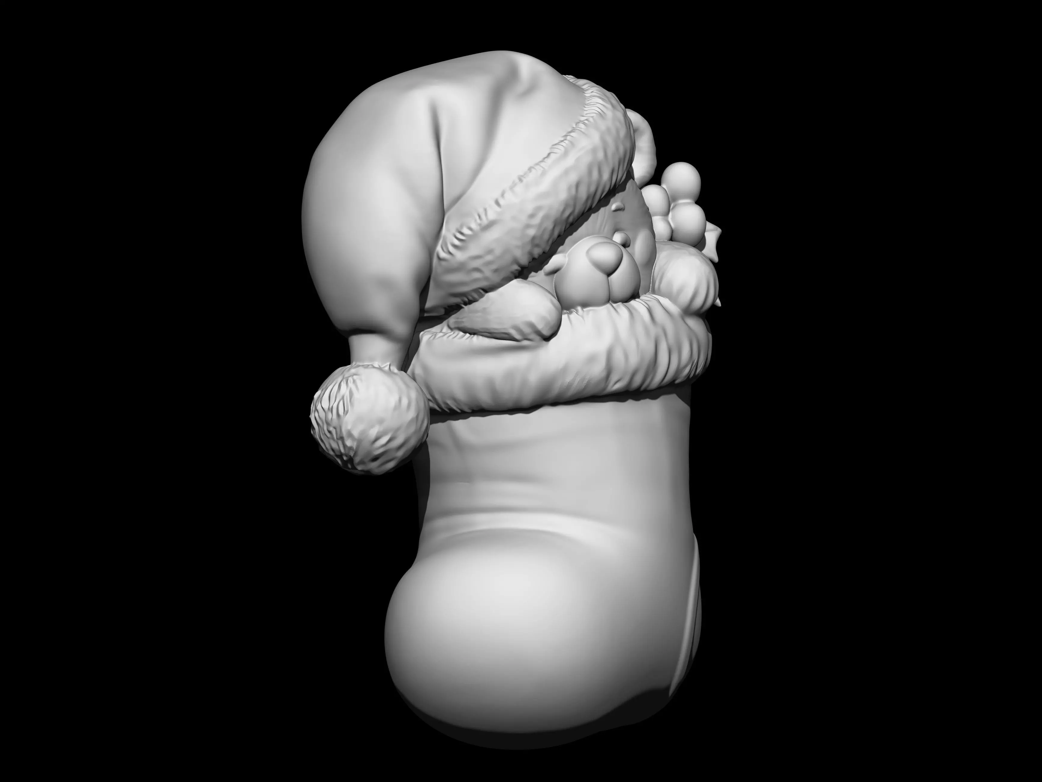 Santa Teddy Bear in Stocking 3D print model_2