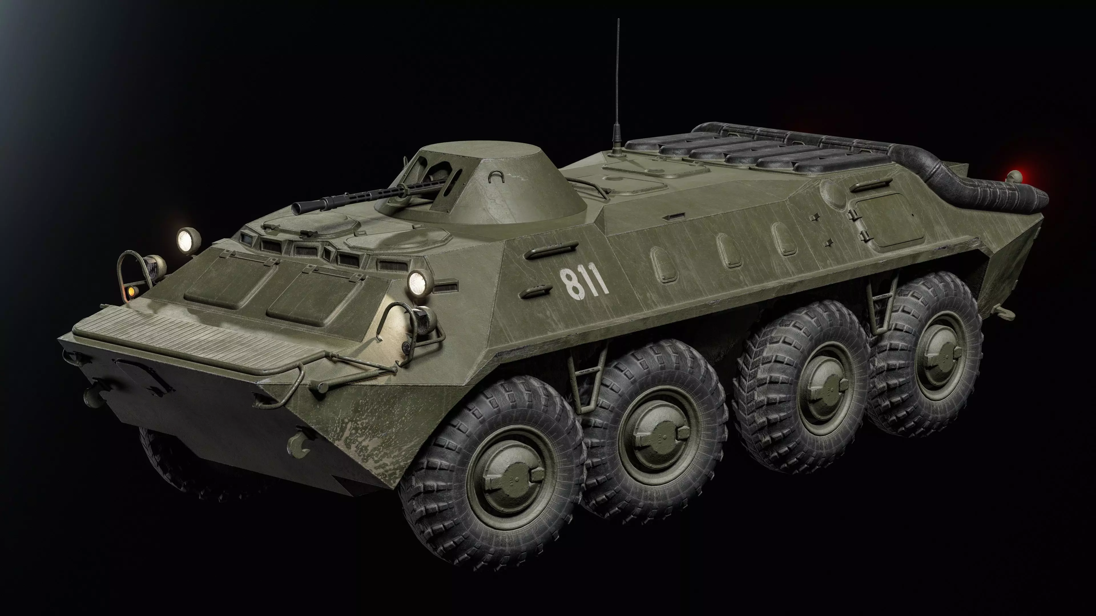 BTR-70 Russian APC Low-poly 3D model