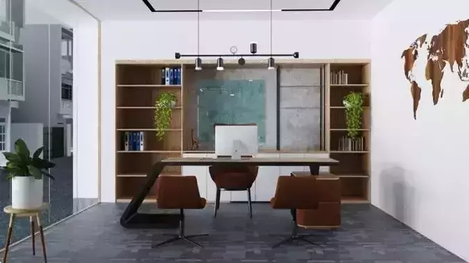 Office Room Interior Model 3D model