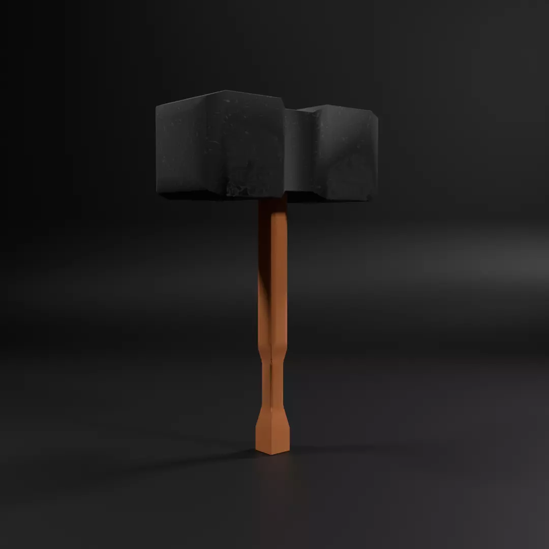 Low-poly Hammer game-ready model Low-poly 3D model_4