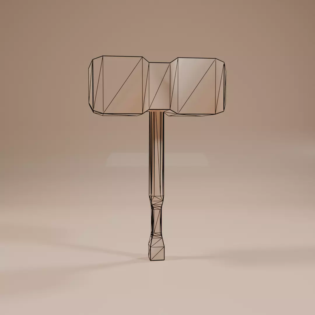 Low-poly Hammer game-ready model Low-poly 3D model_5