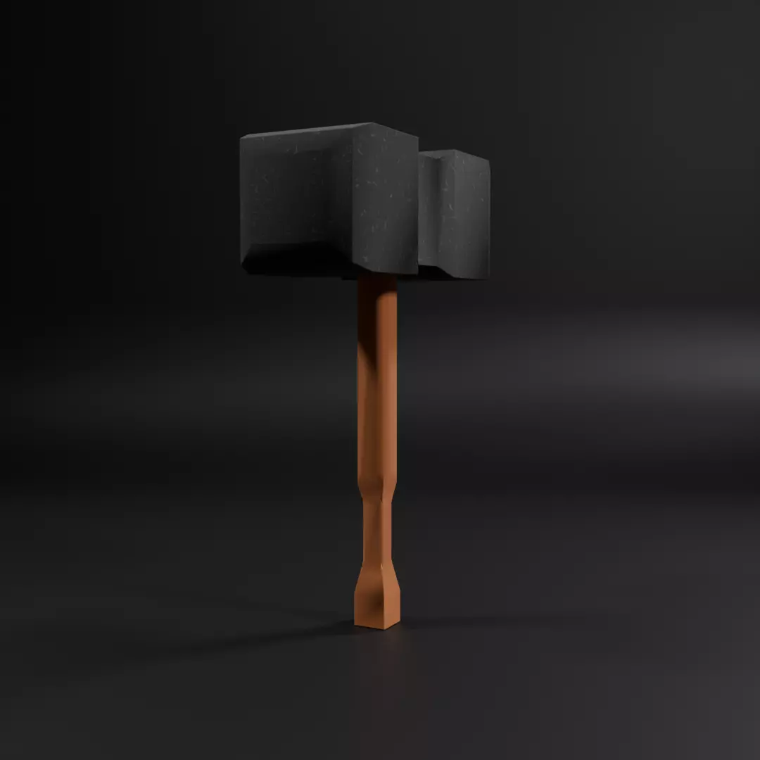 Low-poly Hammer game-ready model Low-poly 3D model_0