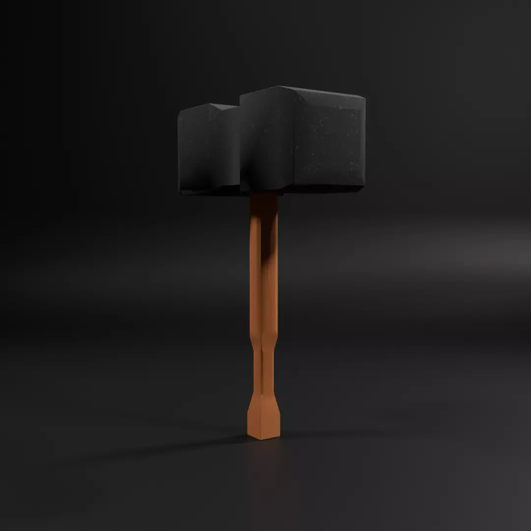 Low-poly Hammer game-ready model Low-poly 3D model_7