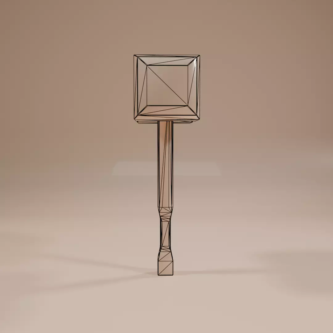Low-poly Hammer game-ready model Low-poly 3D model_6