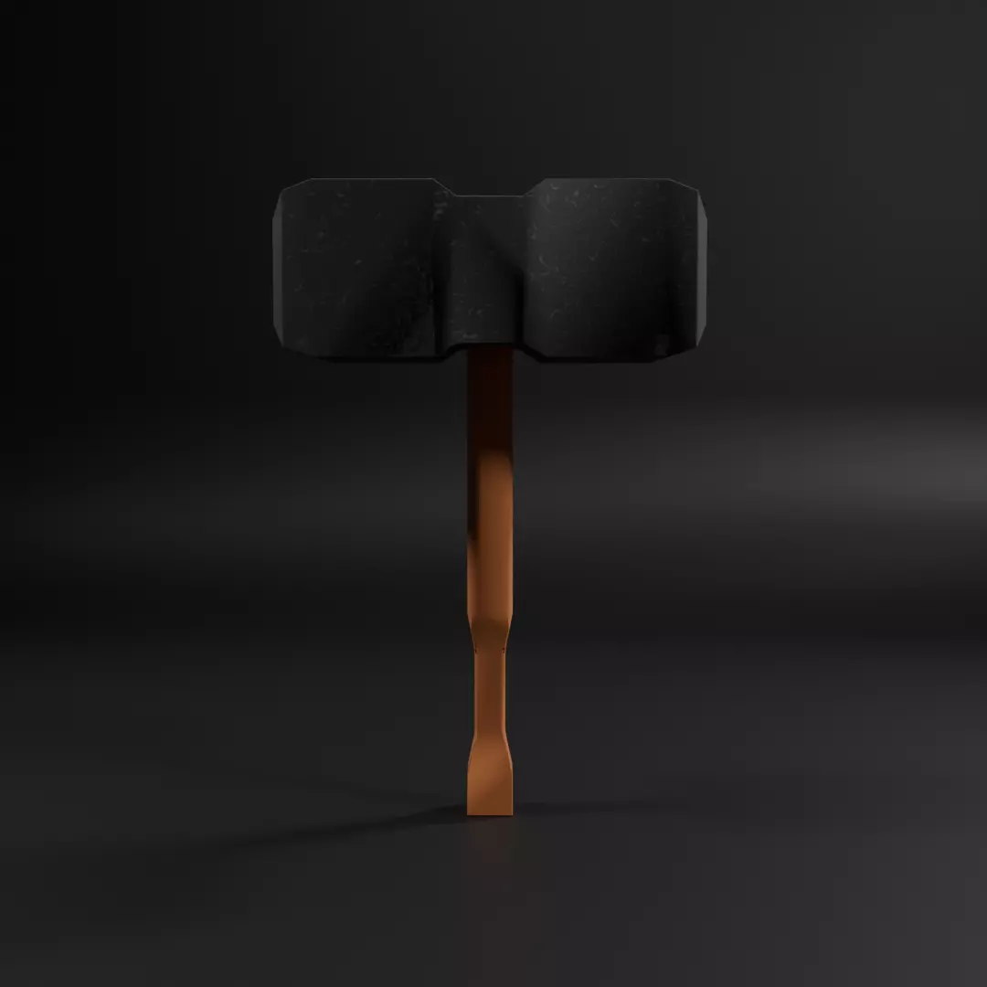 Low-poly Hammer game-ready model Low-poly 3D model_1