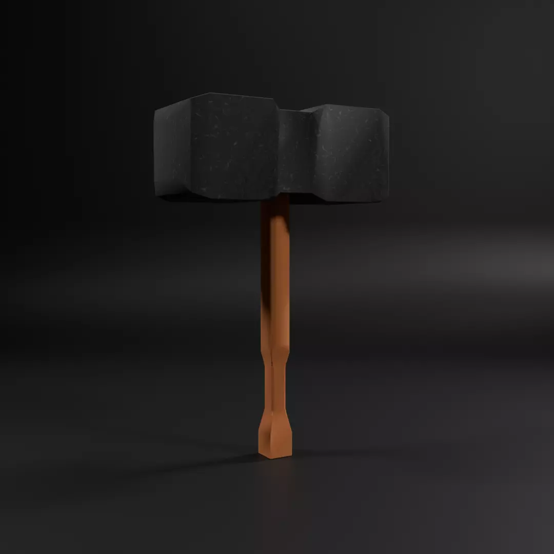Low-poly Hammer game-ready model Low-poly 3D model_2
