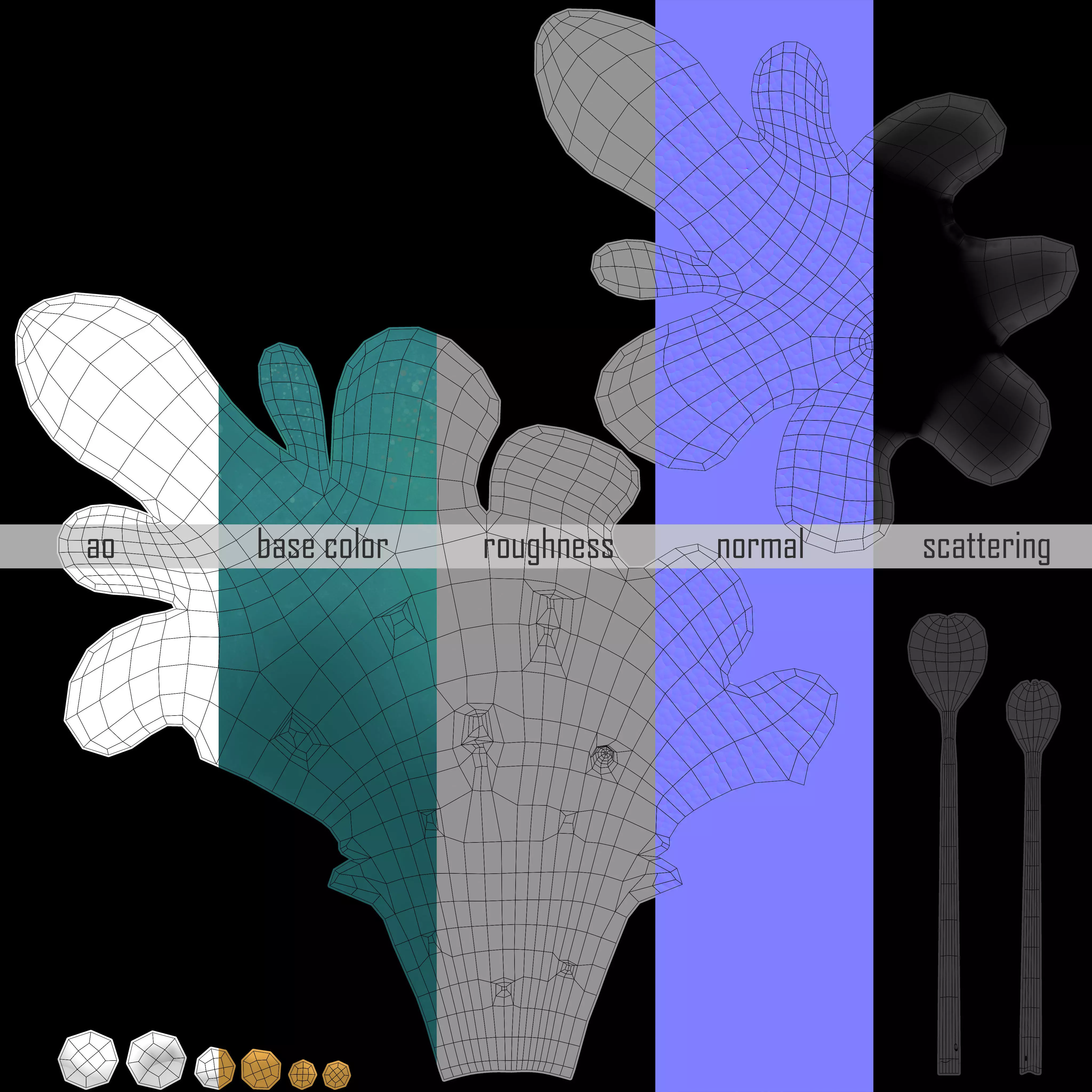 Cartoon Seaweed 01 Low-poly 3D model_18