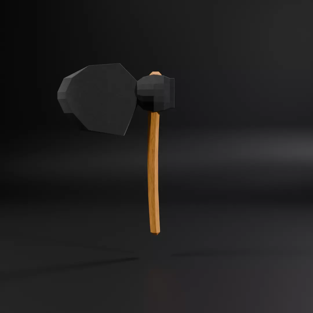 Low-poly Axe Game ready model Low-poly 3D model_0
