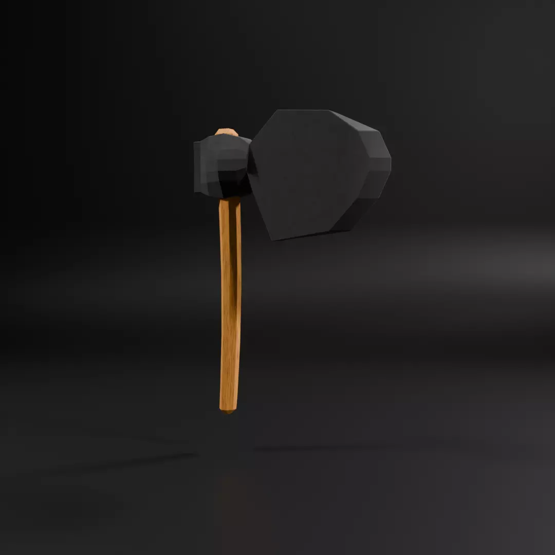 Low-poly Axe Game ready model Low-poly 3D model_3