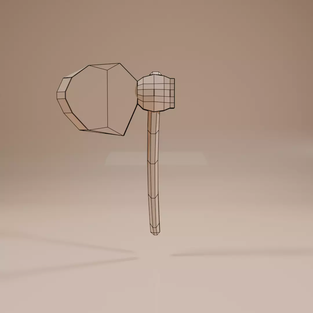 Low-poly Axe Game ready model Low-poly 3D model_5
