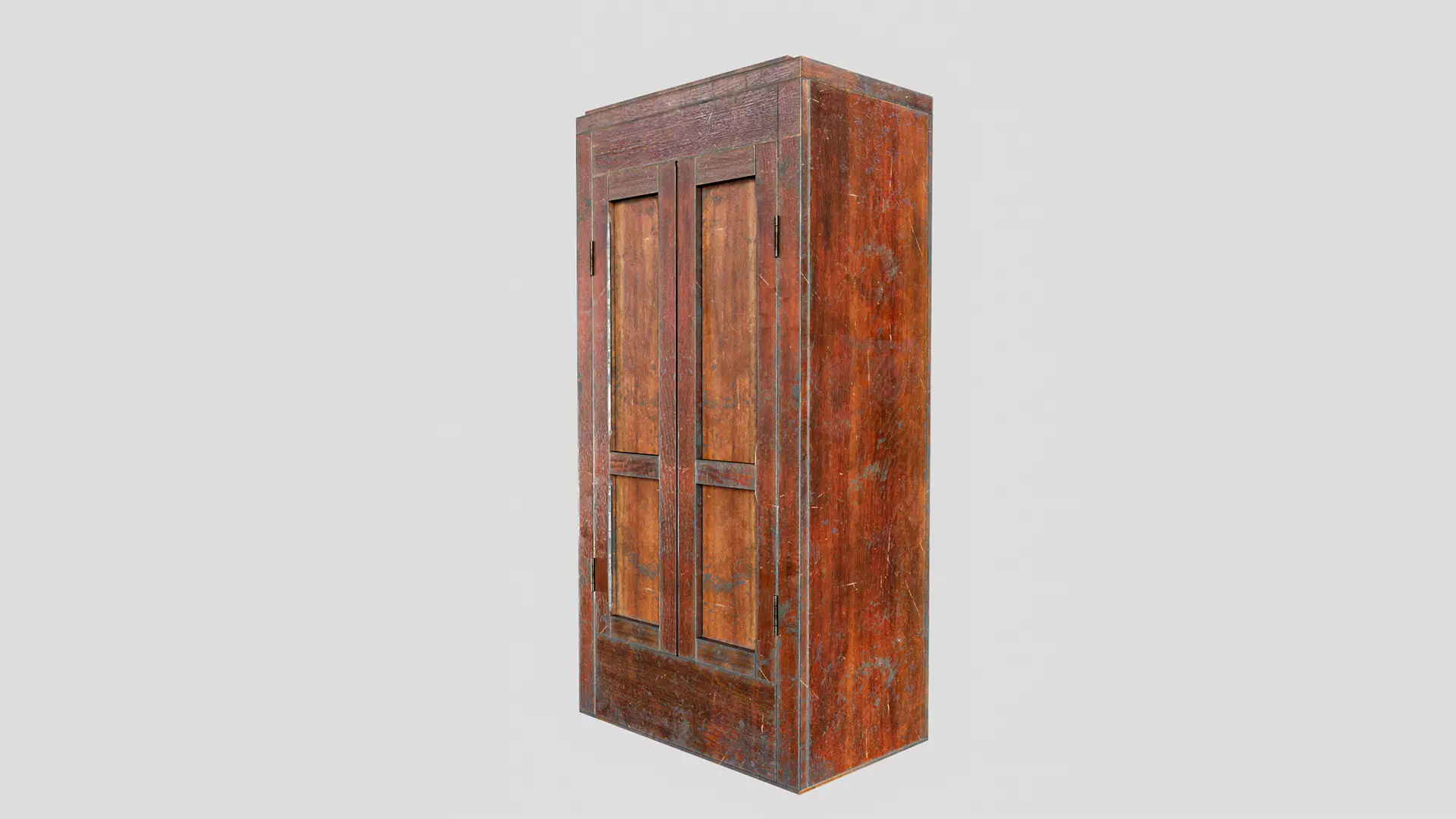 Vintage Wardrobe - PBR Game Ready wooden  Low-poly 3D model_3