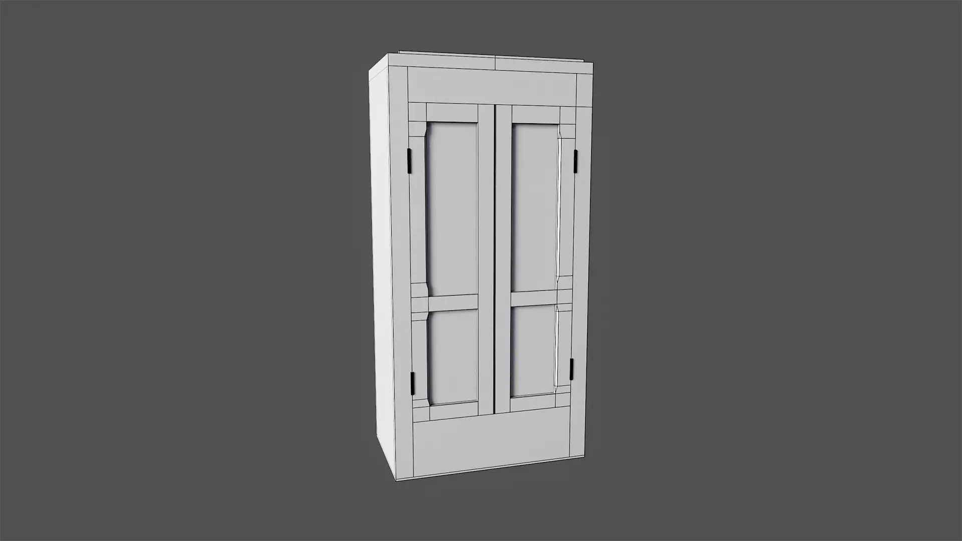 Vintage Wardrobe - PBR Game Ready wooden  Low-poly 3D model_8