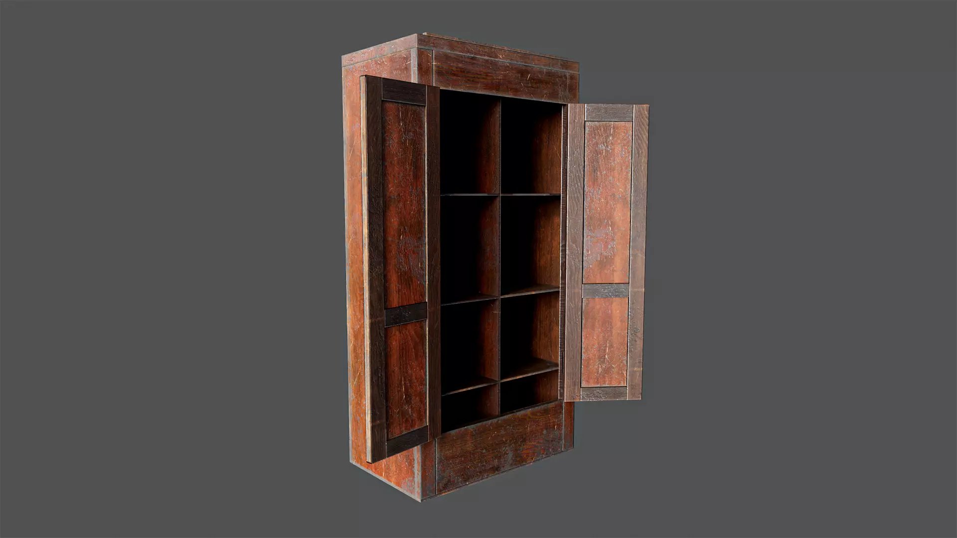 Vintage Wardrobe - PBR Game Ready wooden  Low-poly 3D model_7