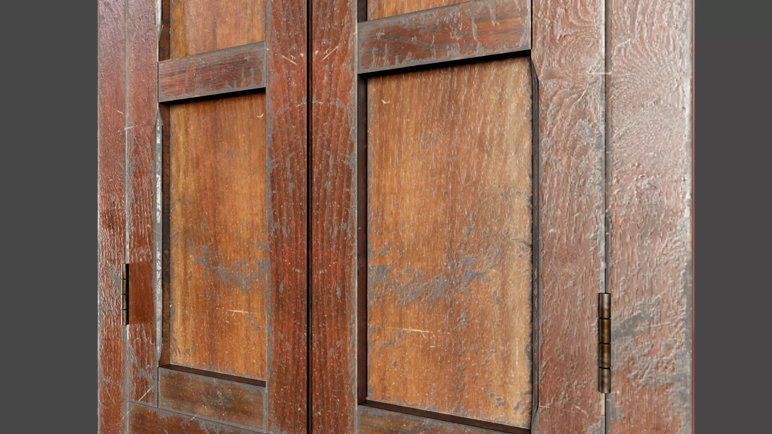 Vintage Wardrobe - PBR Game Ready wooden  Low-poly 3D model_11