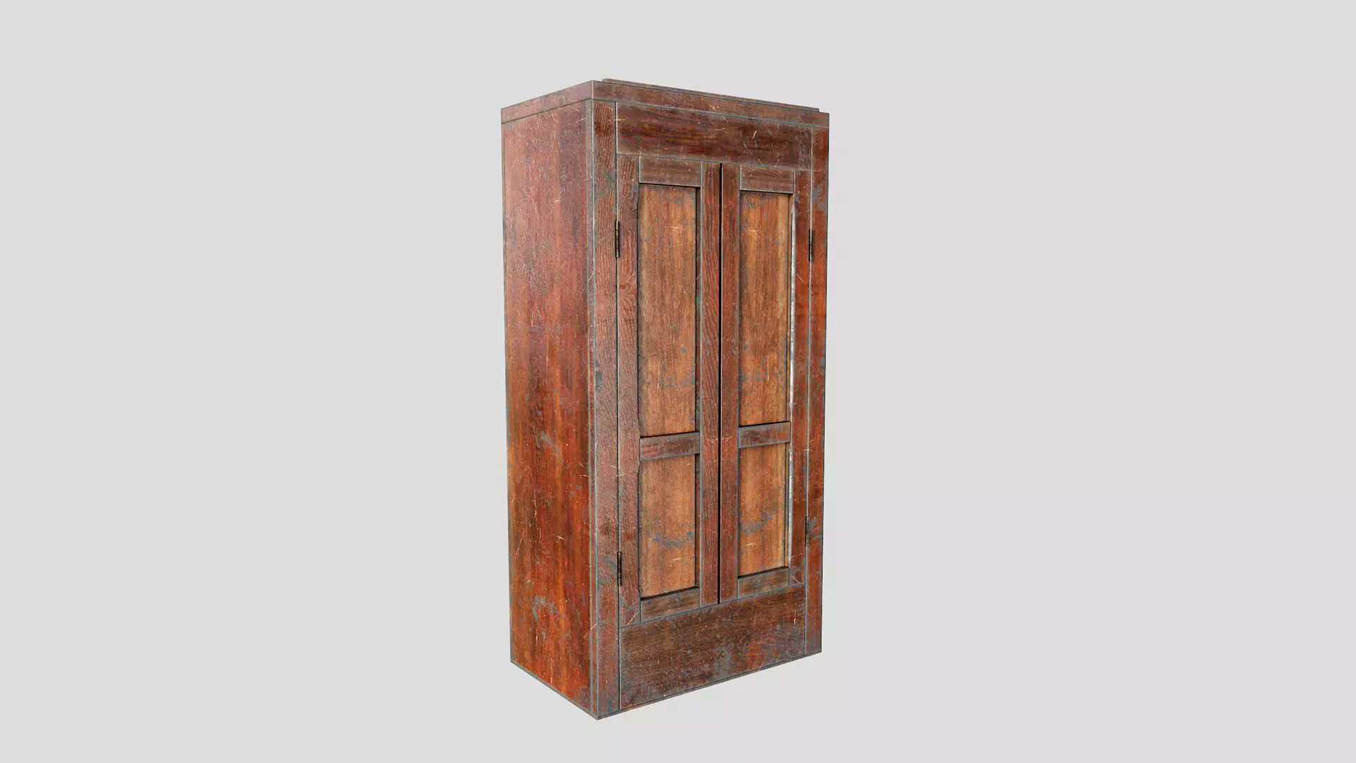 Vintage Wardrobe - PBR Game Ready wooden  Low-poly 3D model_0