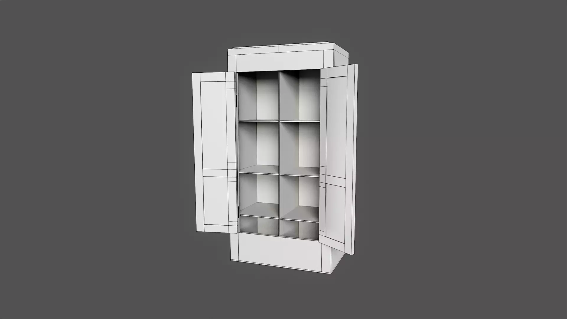 Vintage Wardrobe - PBR Game Ready wooden  Low-poly 3D model_9