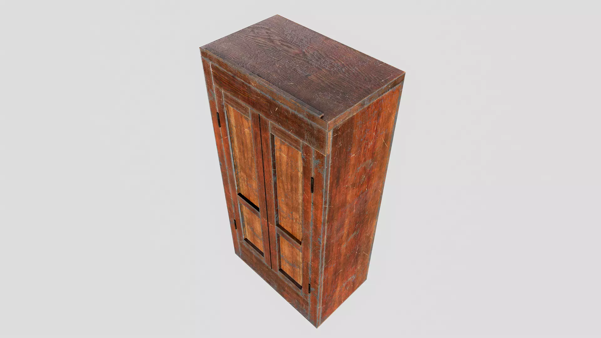Vintage Wardrobe - PBR Game Ready wooden  Low-poly 3D model_5