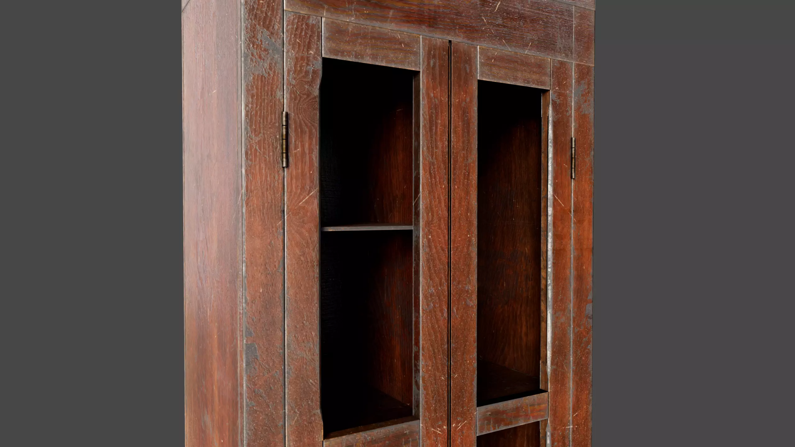 Vintage Wardrobe - PBR Game Ready wooden  Low-poly 3D model_12