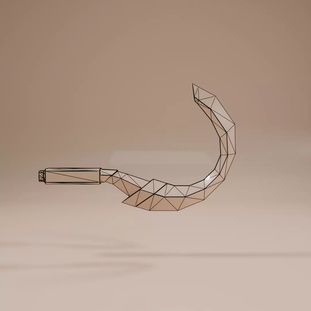 Low-poly game ready Curved Weapon blade  Low-poly 3D model_4