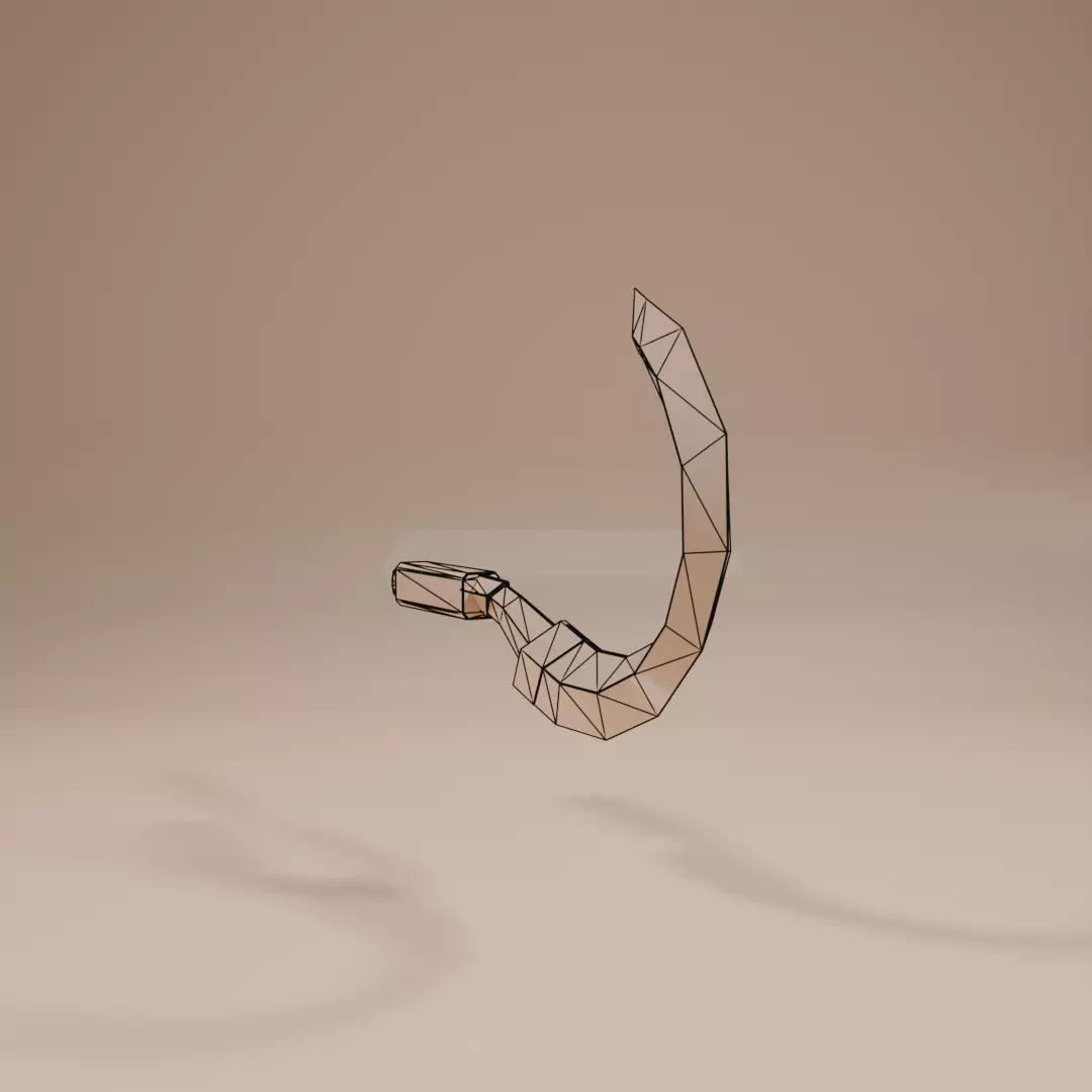 Low-poly game ready Curved Weapon blade  Low-poly 3D model_3