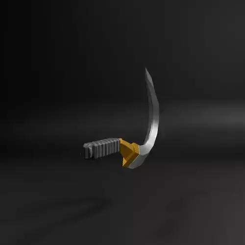 Low-poly game ready Curved Weapon blade  Low-poly 3D model