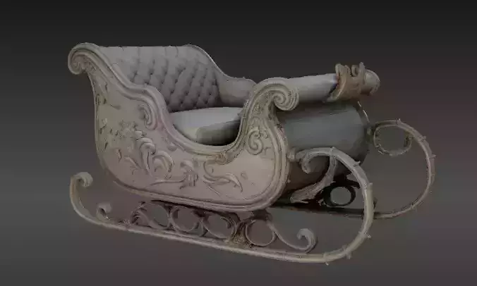 Christmas Sleigh 3D Model Elegant Holiday Sleigh