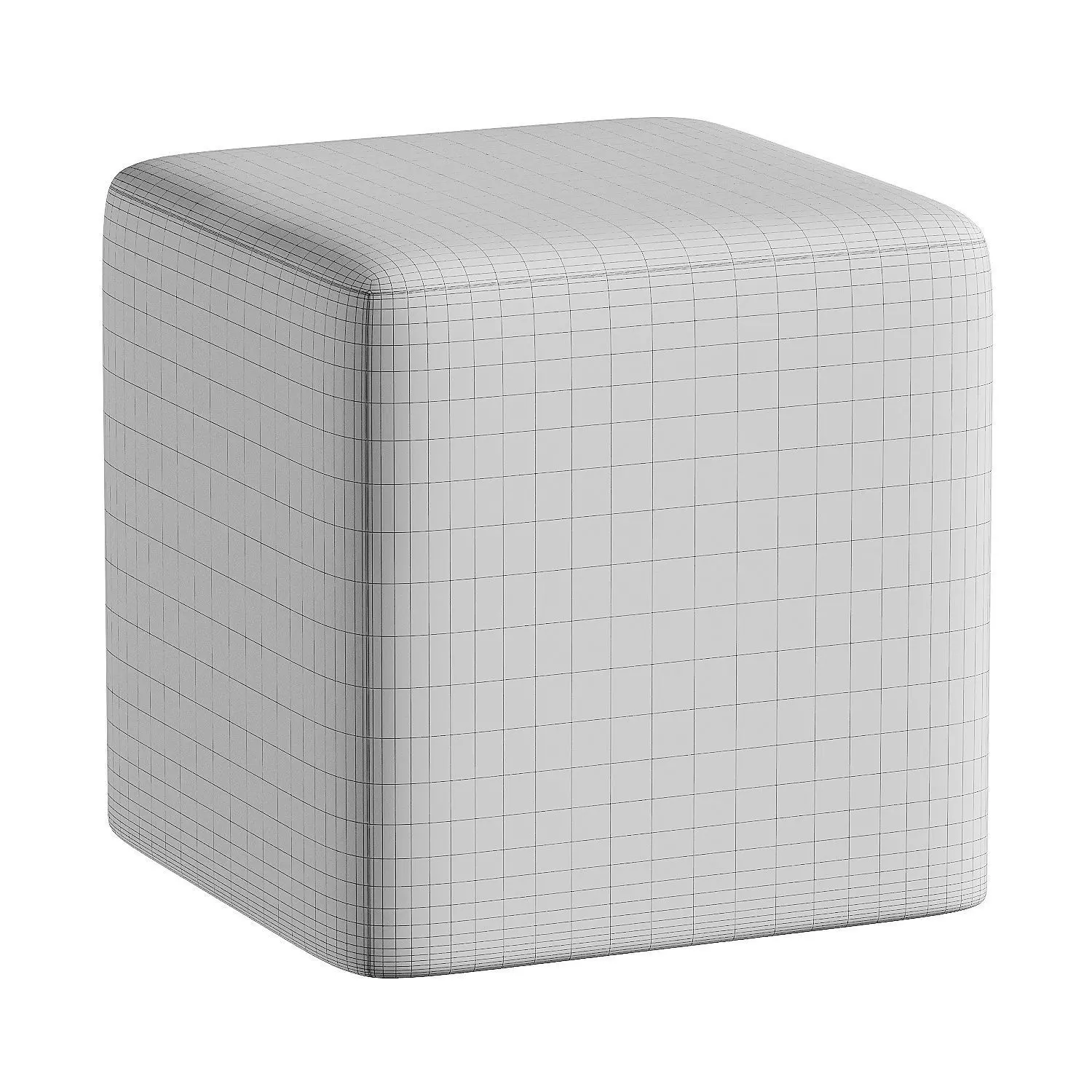 pouf soft cube 3D model_3