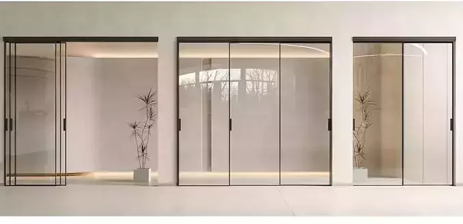 Glass-door Mall-door Swing-door Sliding-door 3D model