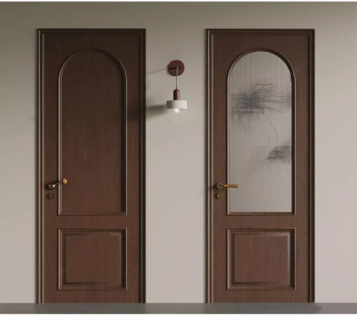 Wooden-door Single-door Bedroom-door Glass-door Bathroom-door 3D model