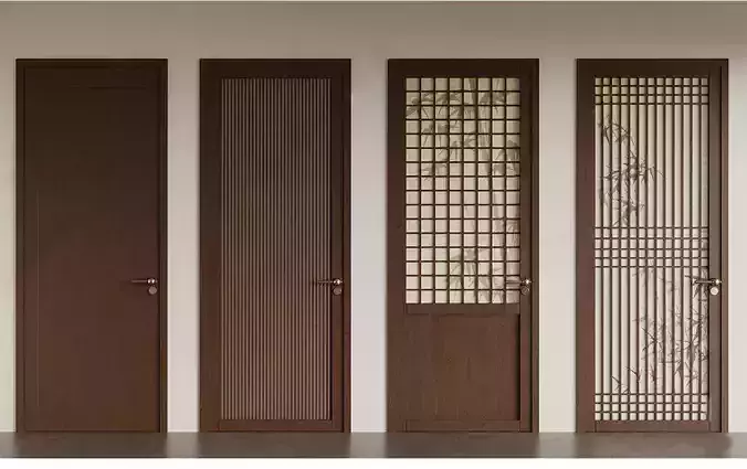 Door Wooden-Door Single-Door Bedroom-Door glass-door