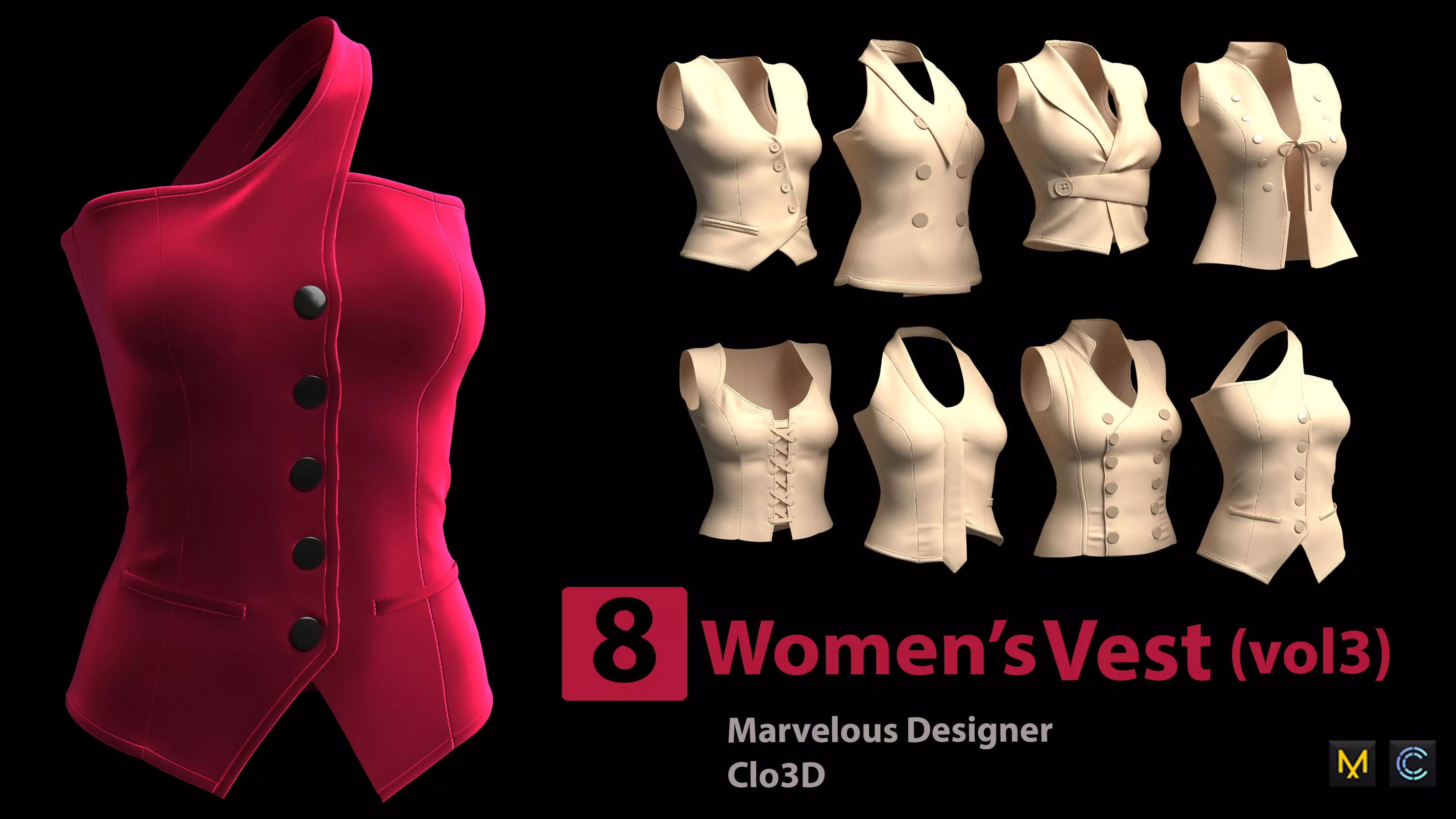 8 Womens Vest- vol3 3D model