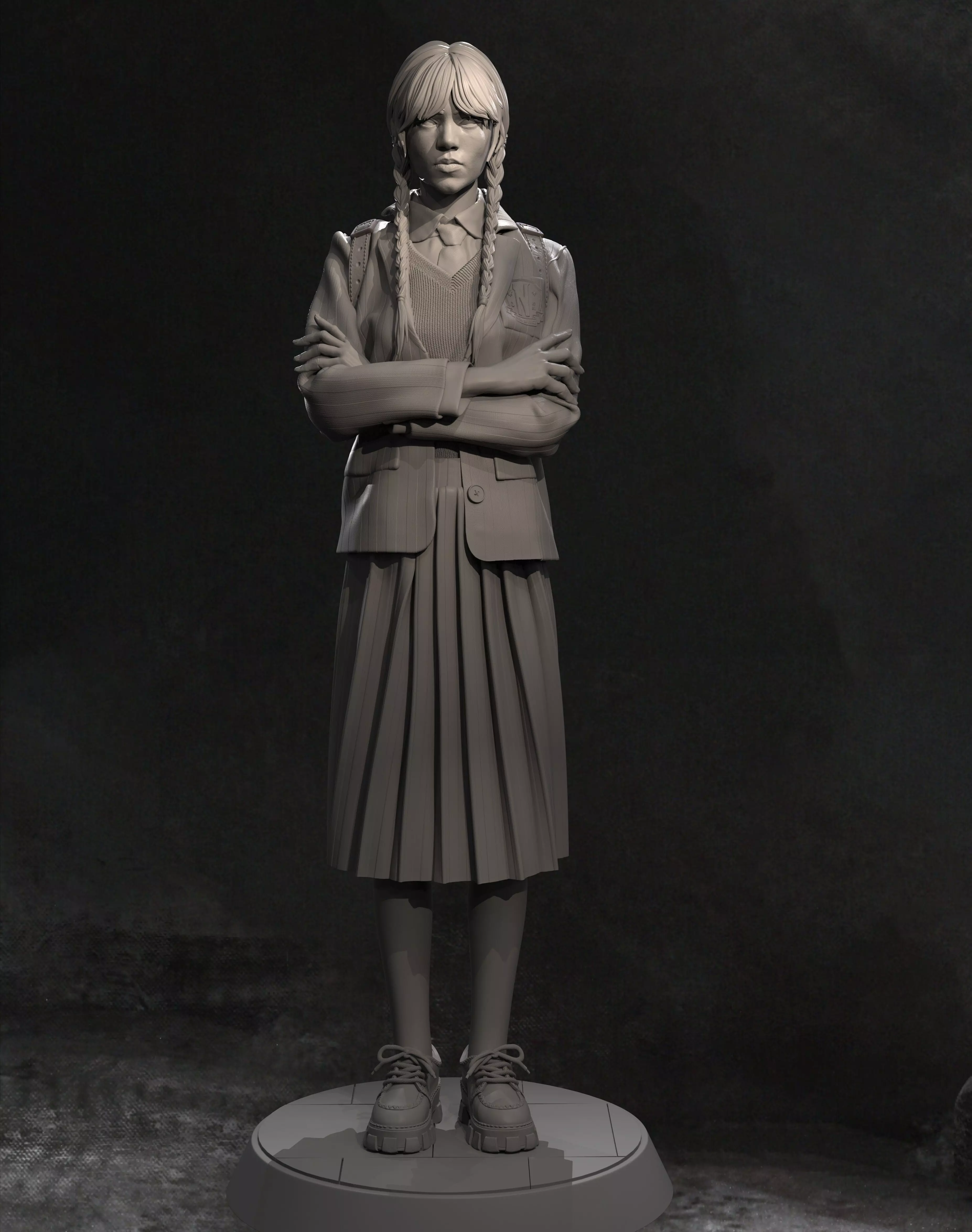 Wednesday Addams Free Download STL 3D Print Model Free 3D print model_3