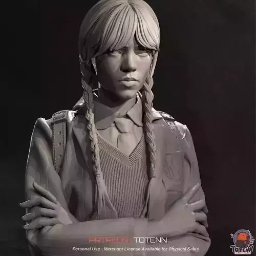 Wednesday Addams  Free Download STL 3D Print Model